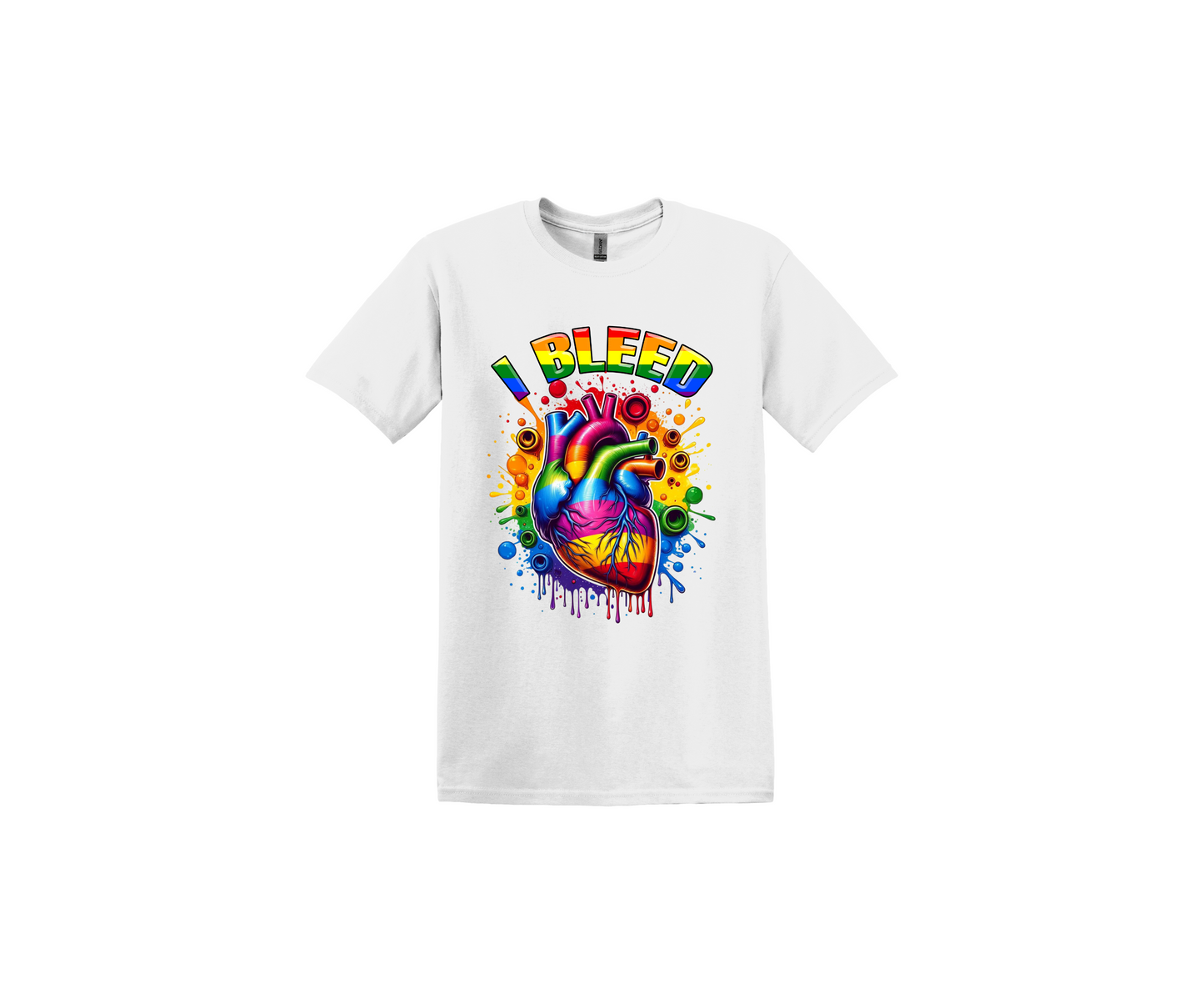 I Bleed Pride Heart White T-Shirt