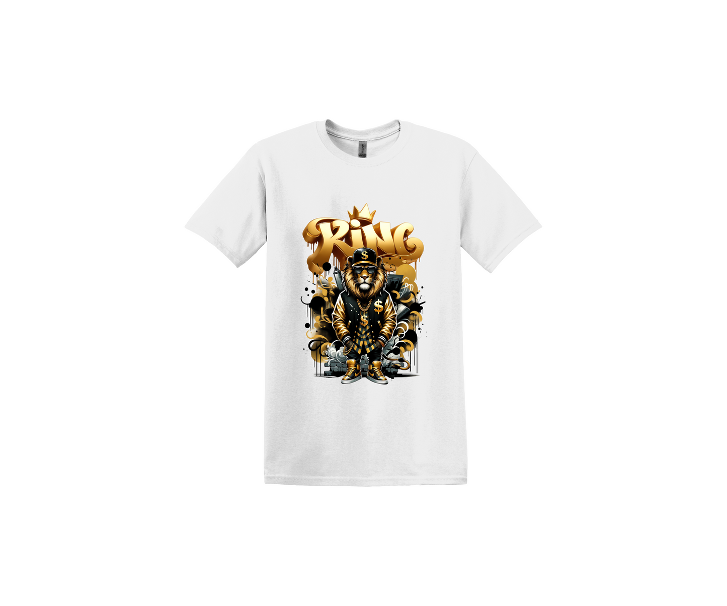 Lion Black and Gold Black T-Shirt