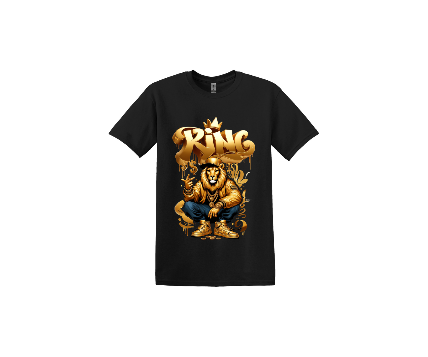 Lion with Jeans Black T-Shirt