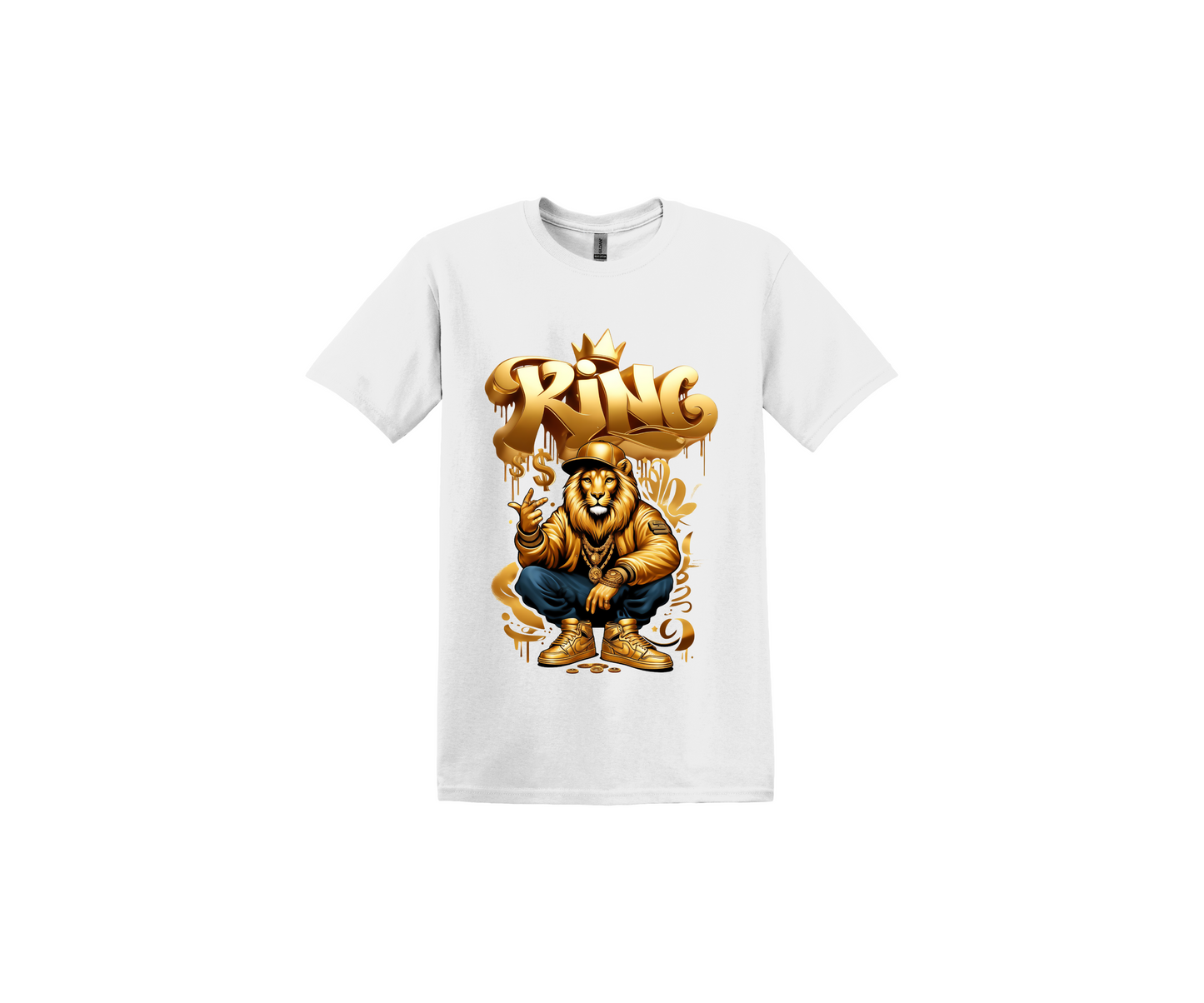 Lion with Jeans White T-Shirt