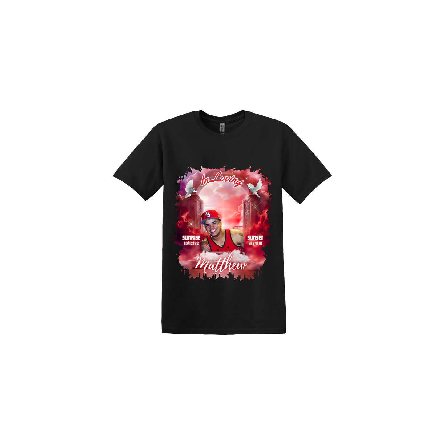 Memorial Black Red Background T-Shirt