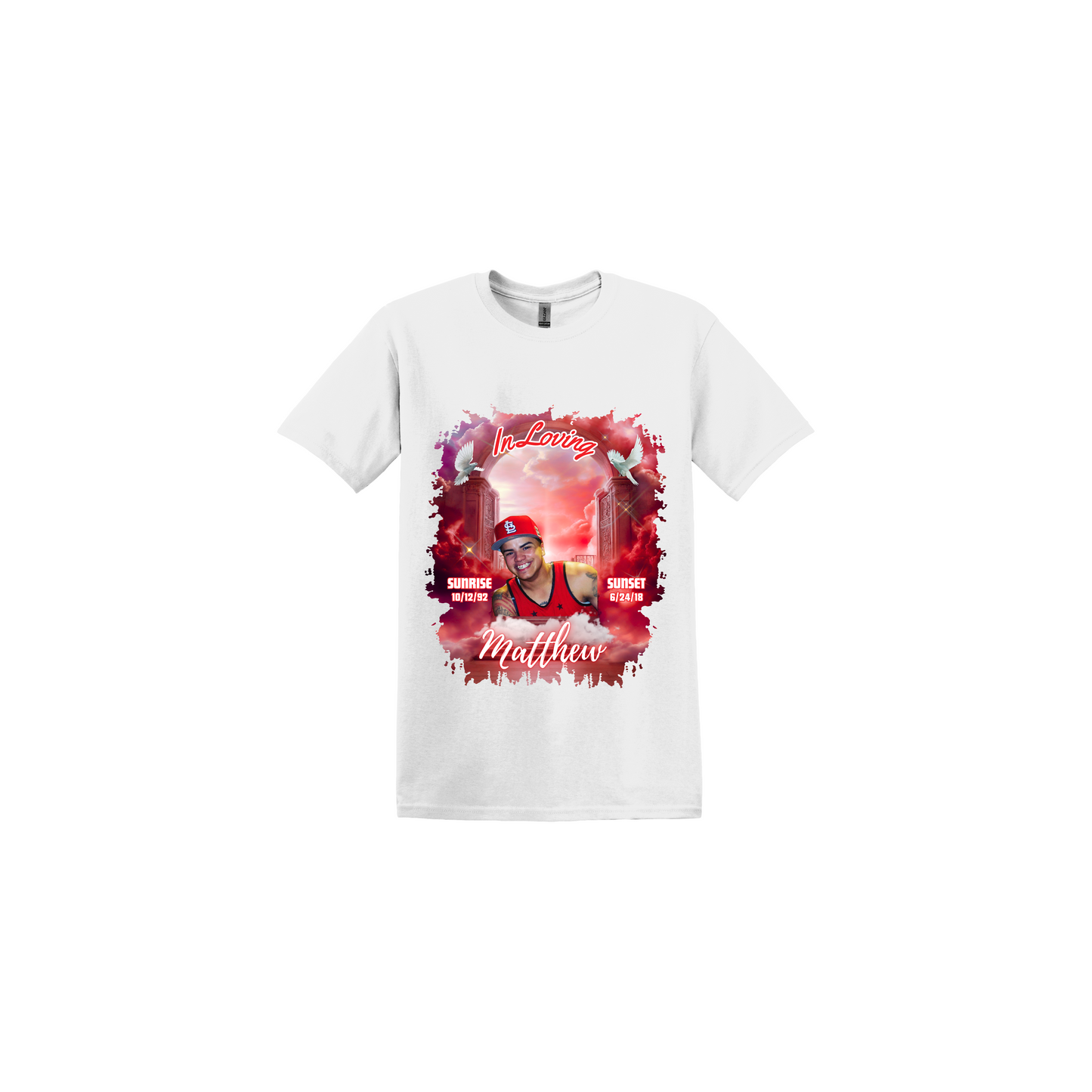 Memorial White Red Background T-Shirt