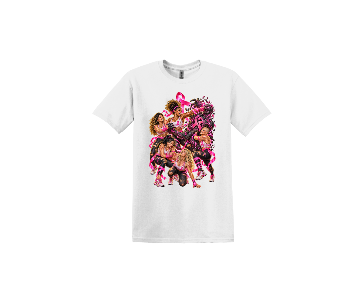 No One Fights Alone Cancer Awareness White T-Shirt