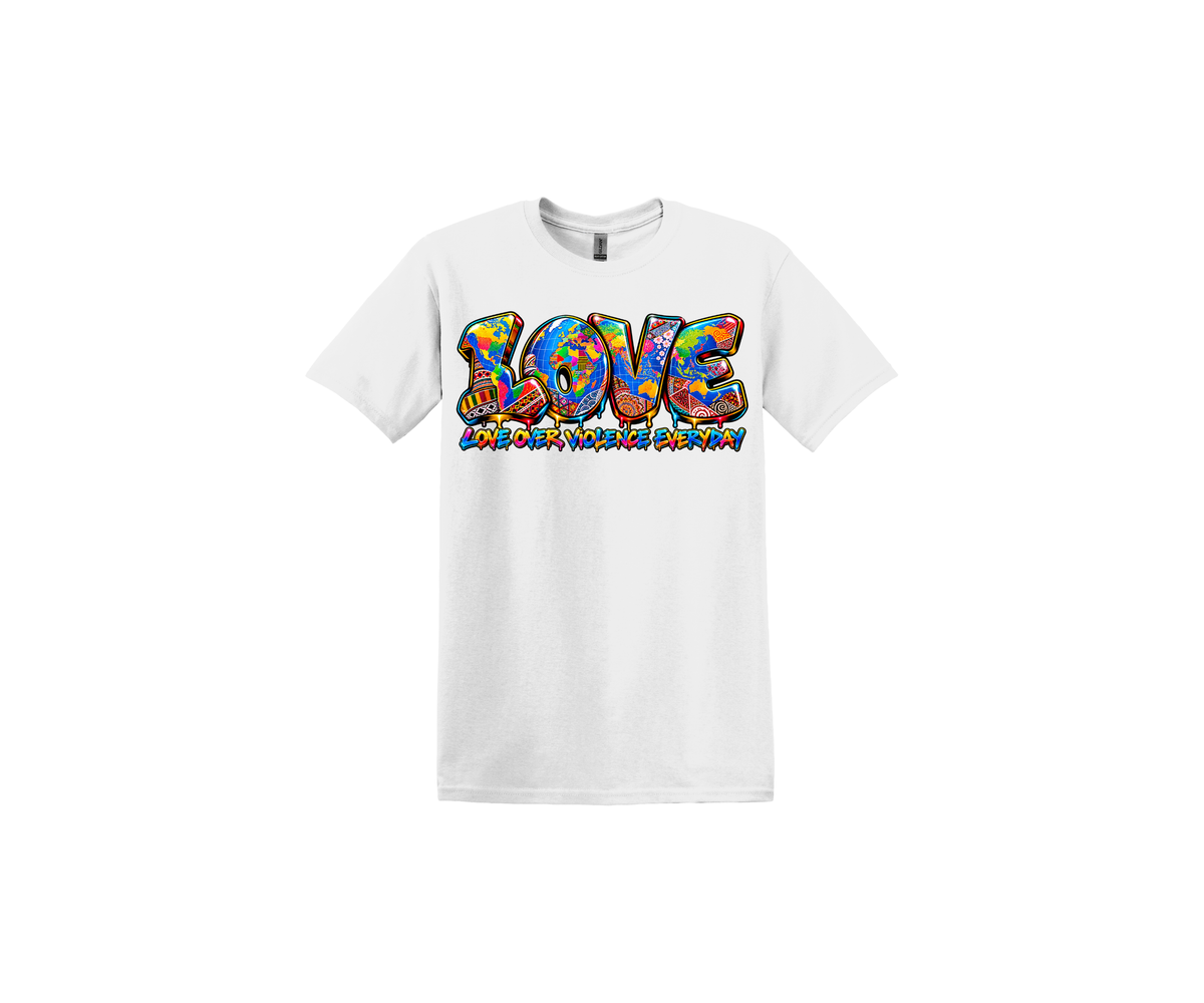 Love Over Violence Everyday White T-Shirt