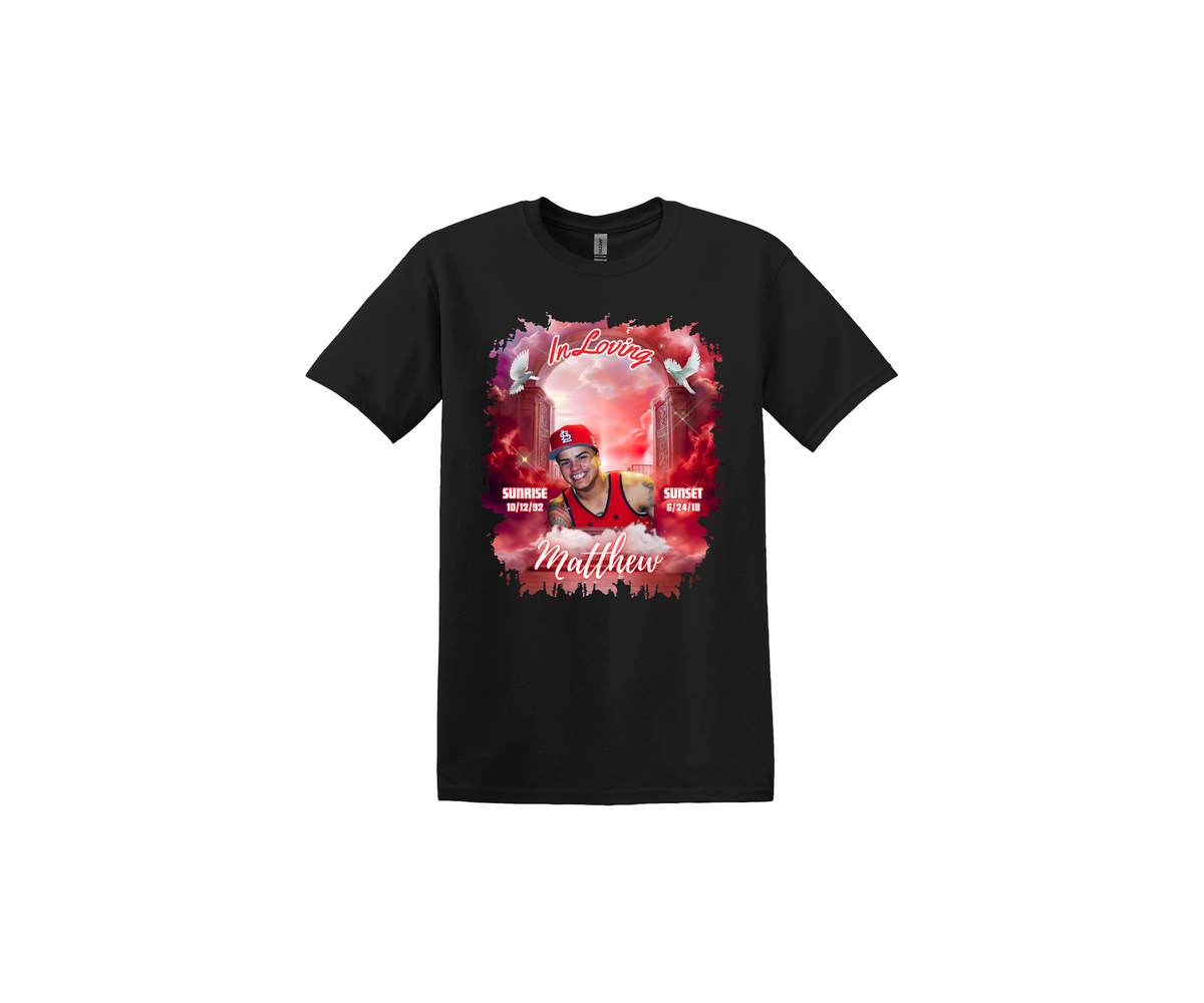 Memorial Black Red Background T-Shirt