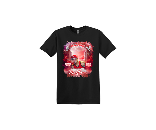 Memorial Black Red Background T-Shirt