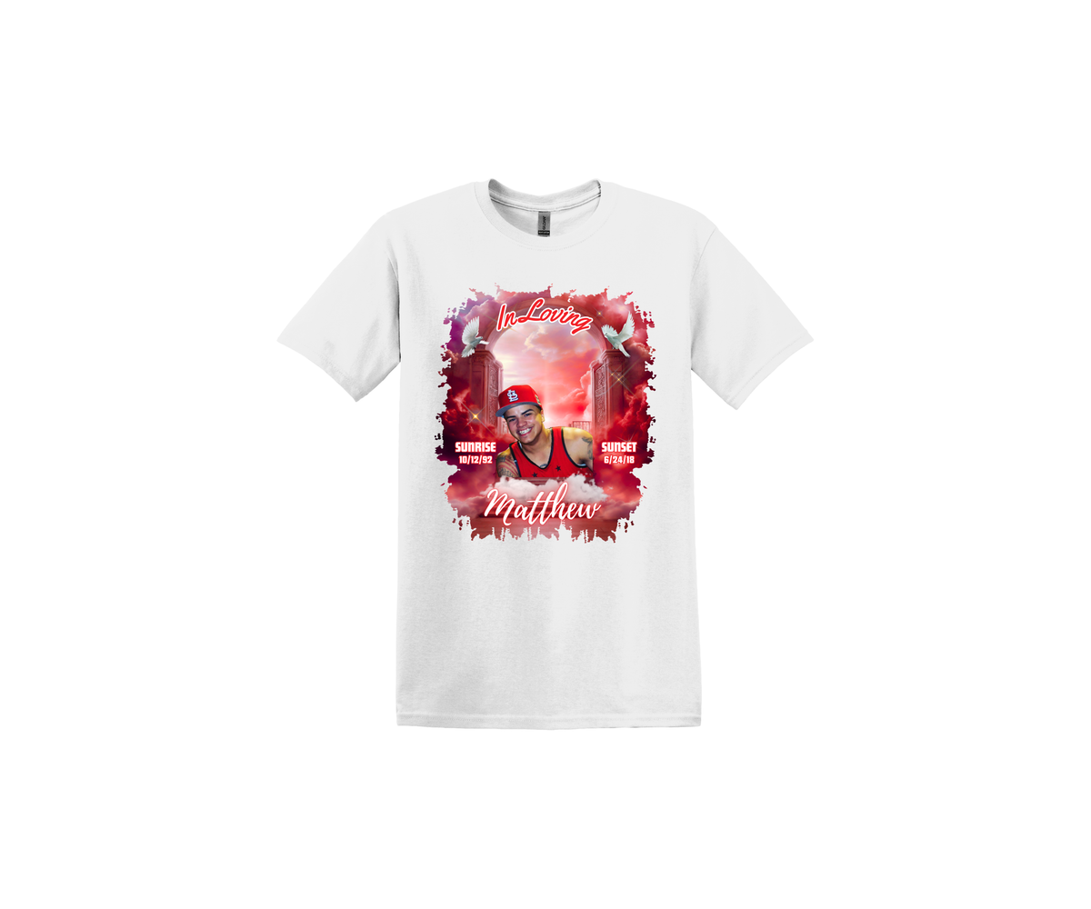 Memorial White Red Background T-Shirt
