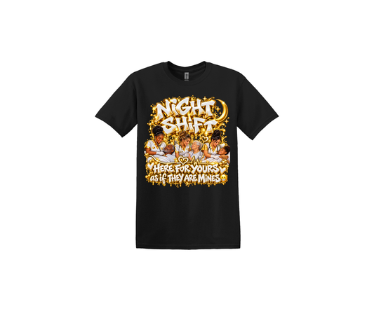 Night Shift Nurse Black T-Shirt