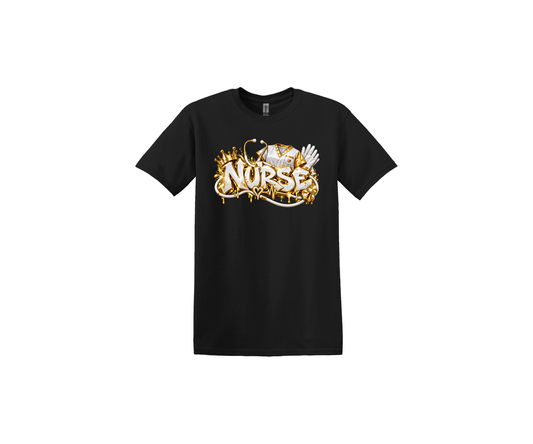 Nurse With Crown Black T-Shirt